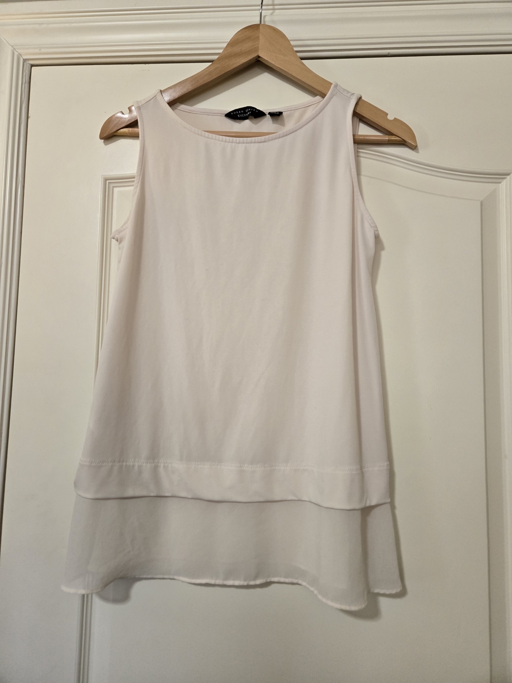 Susan Graver Cream Layered Sleeveless Chiffon Camisole Elegant Layering